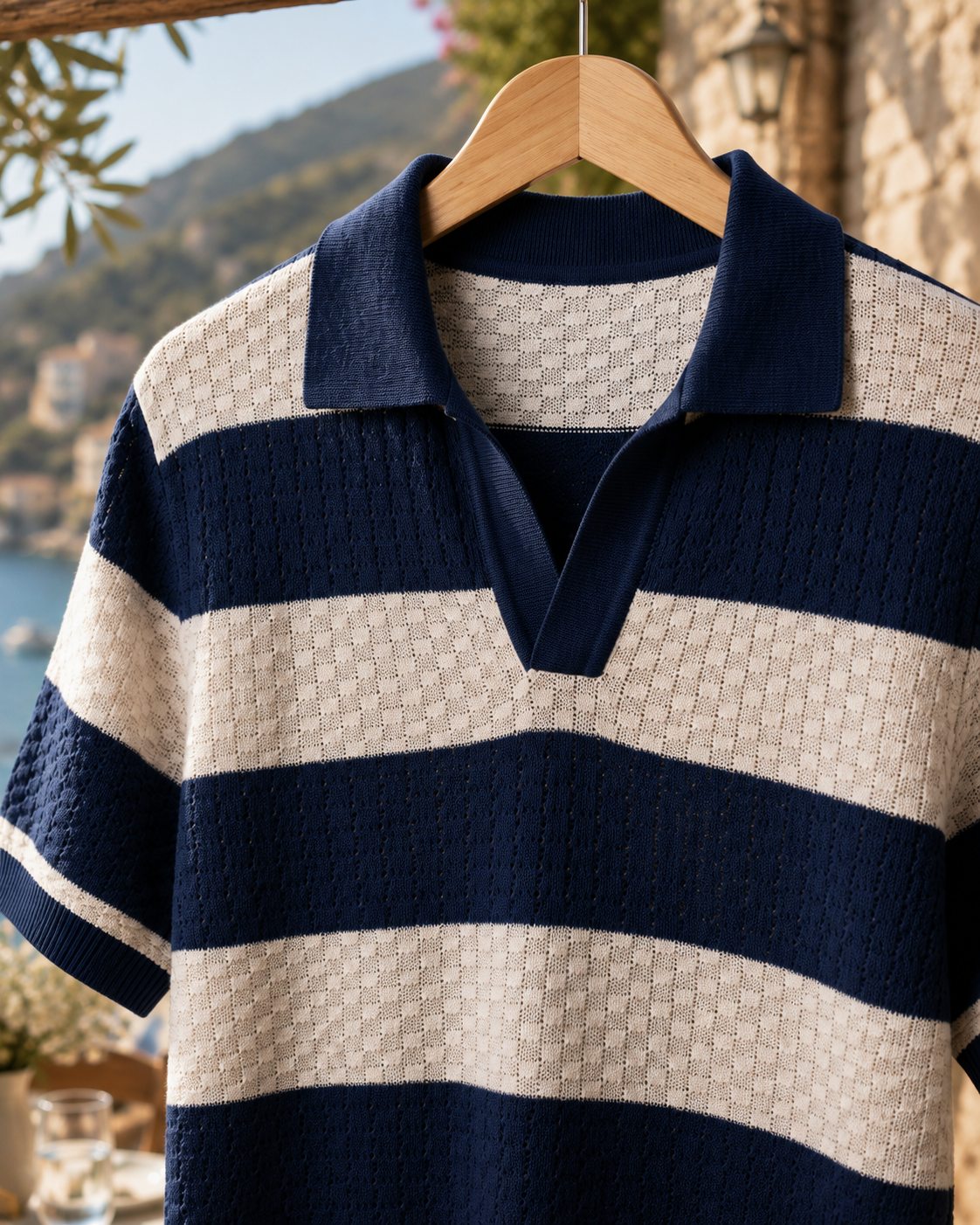 Cortina Men's Striped Knit Polo