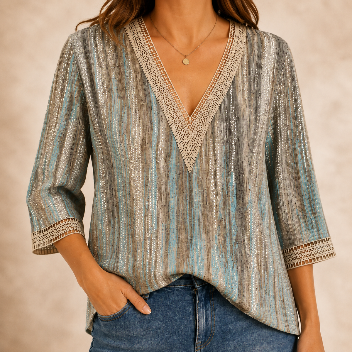 Rosaline Lace-Trim Blouse