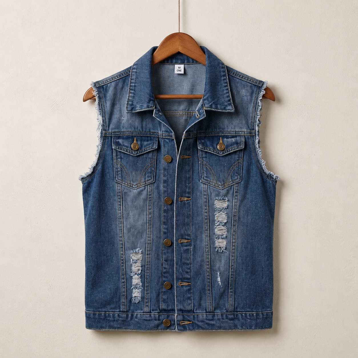 Bristol Distressed Denim Vest