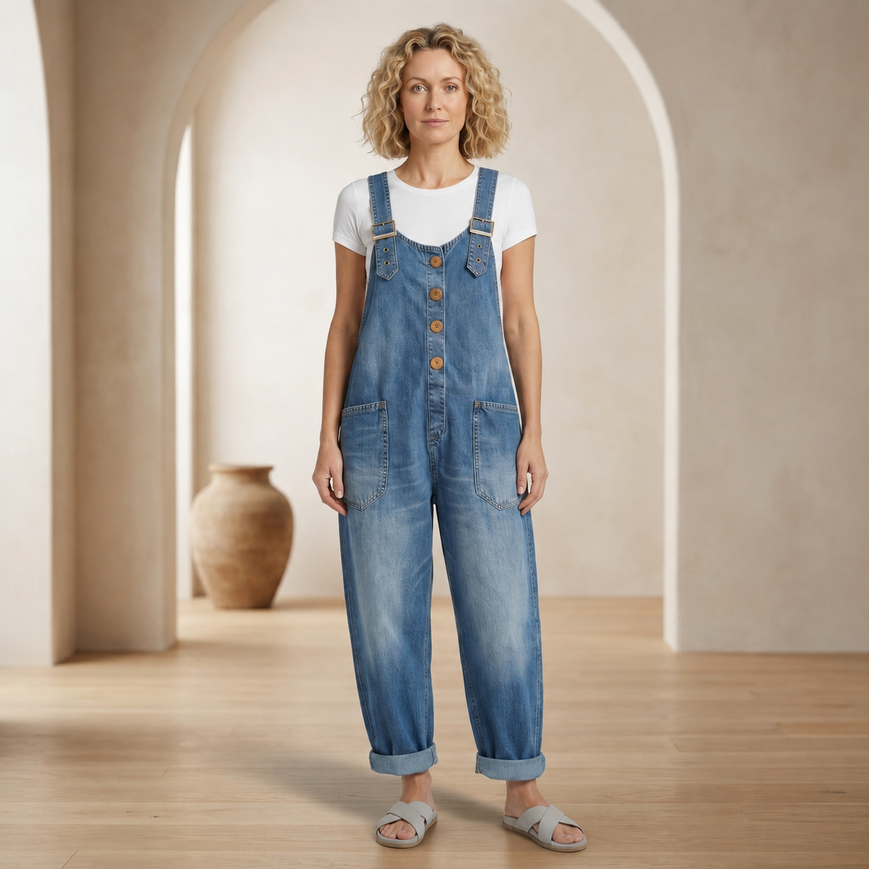 Elowen Woman's Denim-Look Jumpsuit