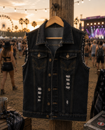 Bristol Distressed Denim Vest