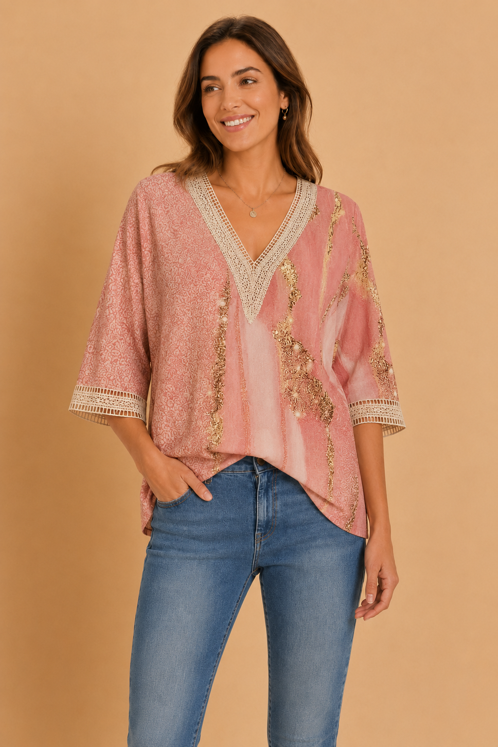 Rosaline Lace-Trim Blouse